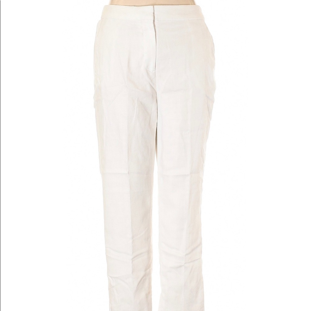 🌟J.CREW tall white linen dress pant